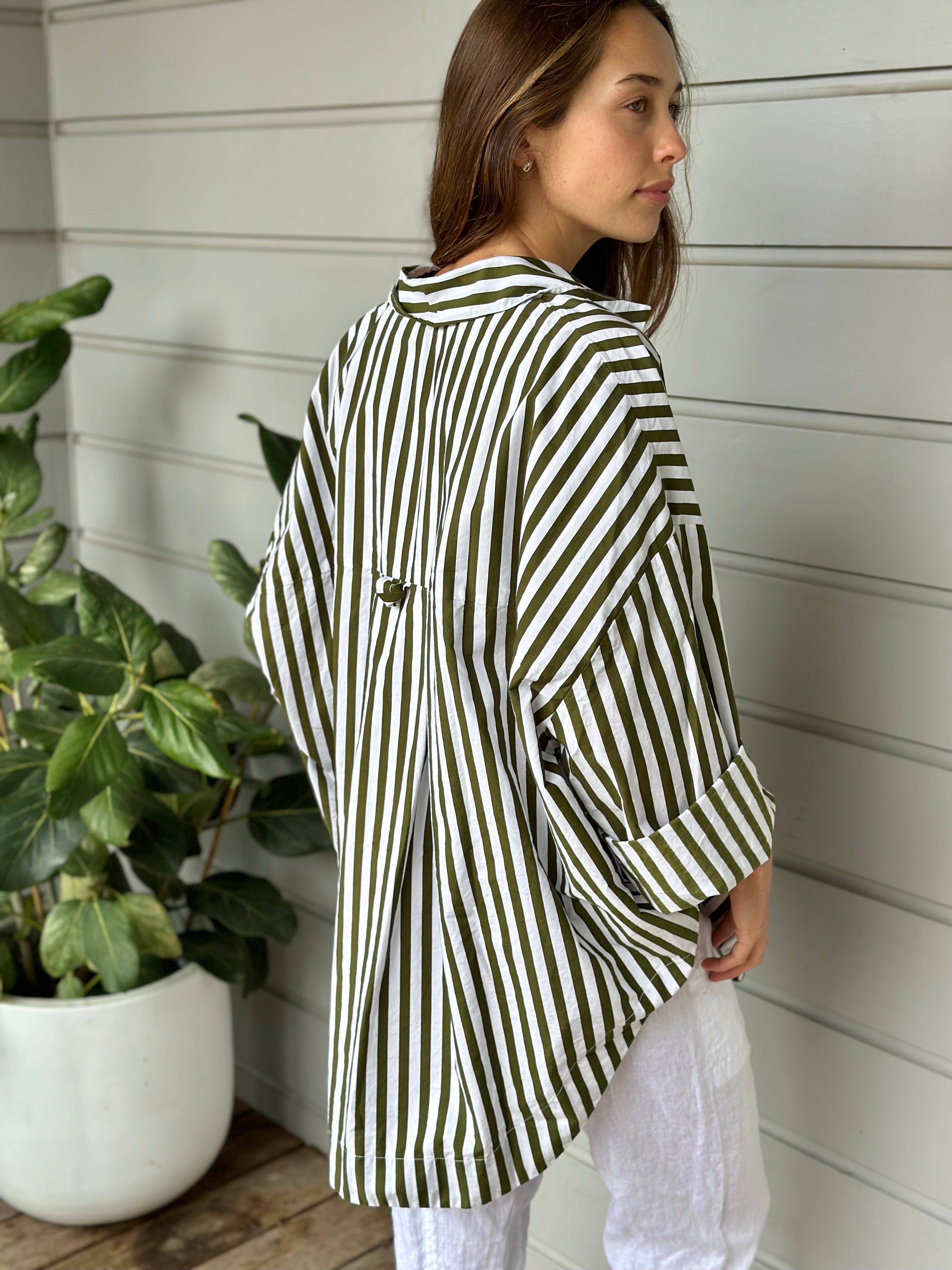 caitlyn shirt - army stripe cotton - Image 4
