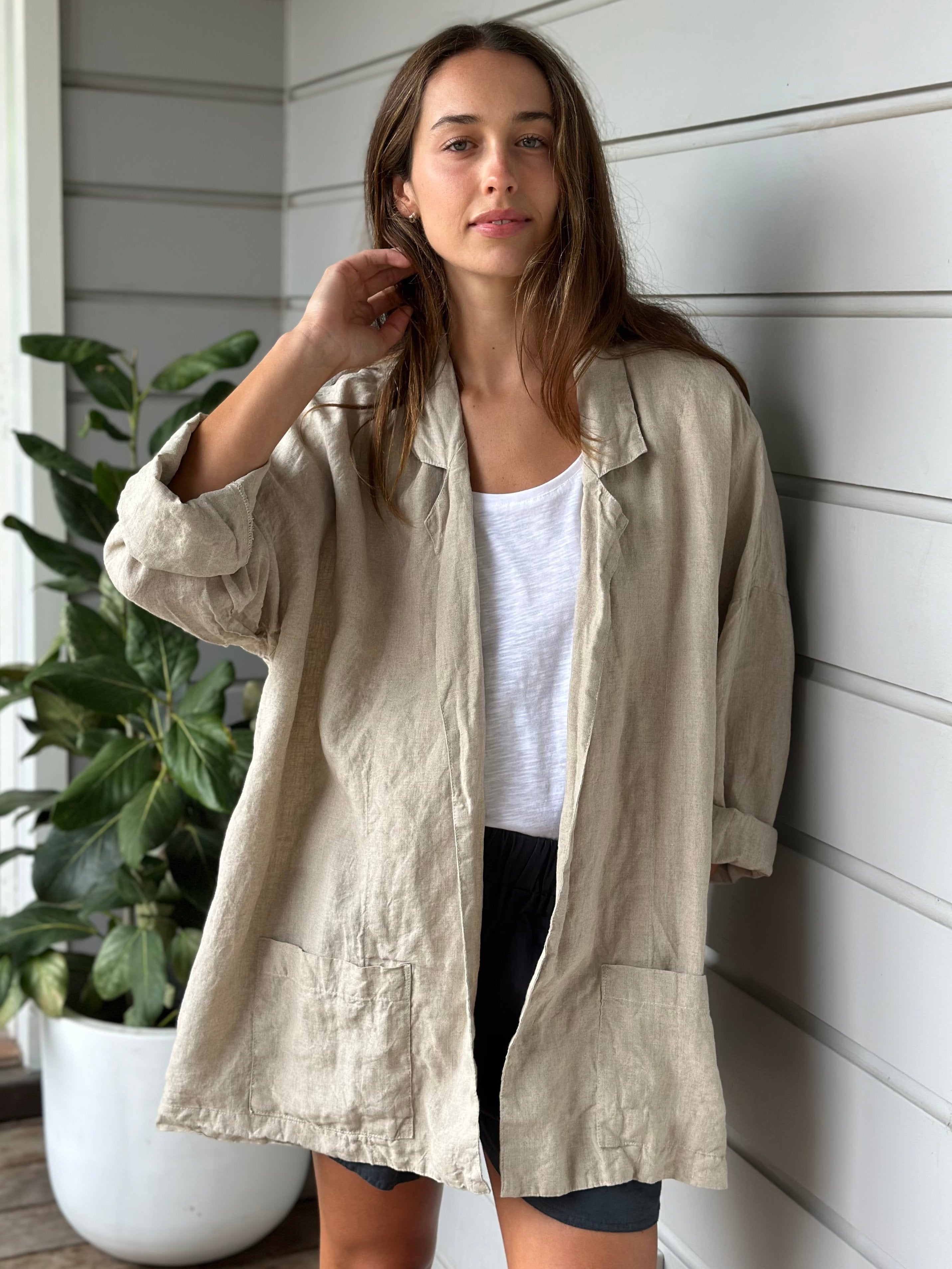 albert blazer -natural linen