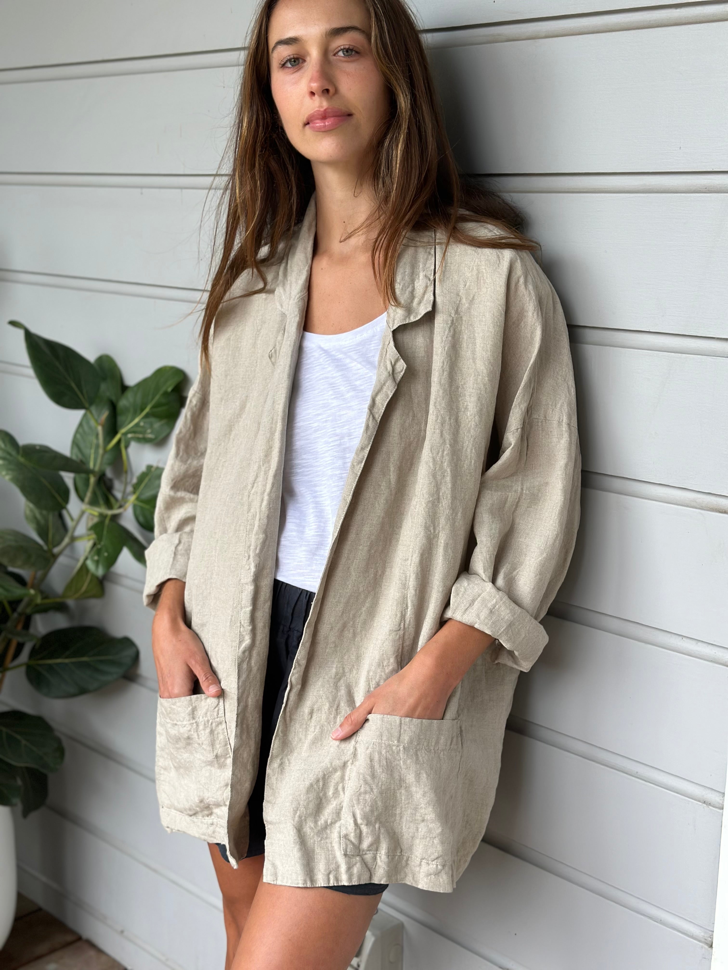 albert blazer -natural linen - Image 2