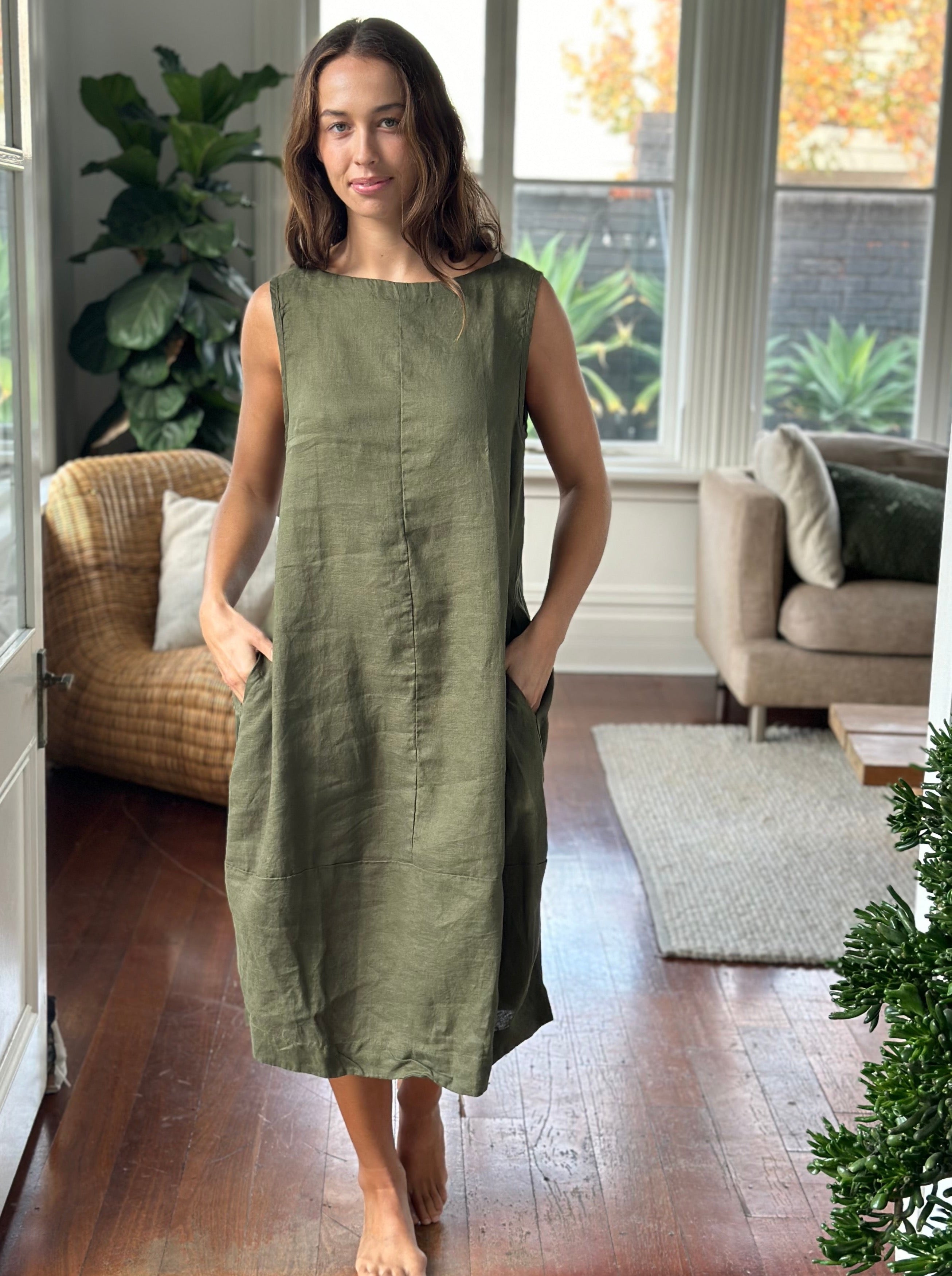 adele dress-army linen - Image 3