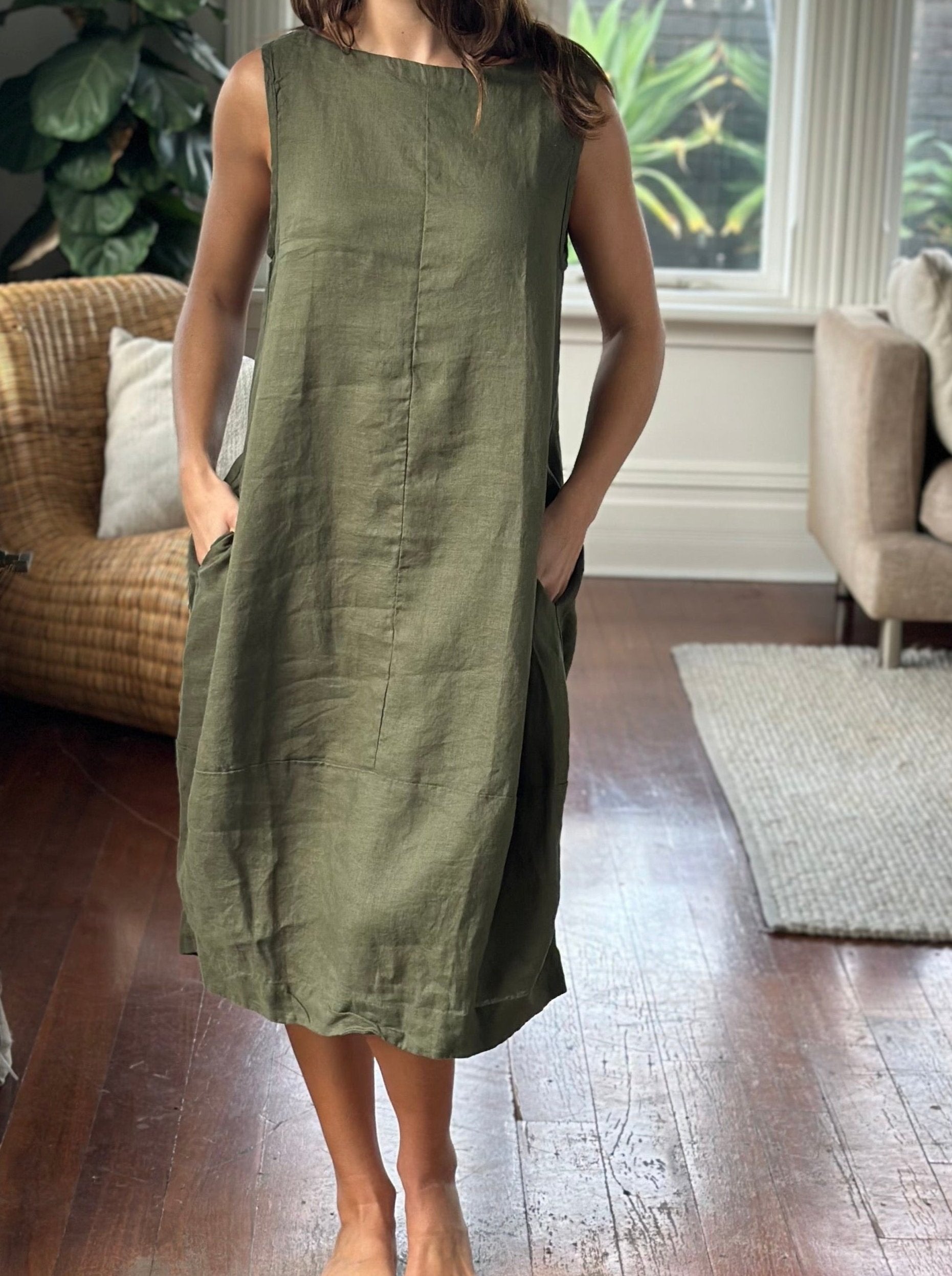 adele dress-army linen - Image 4