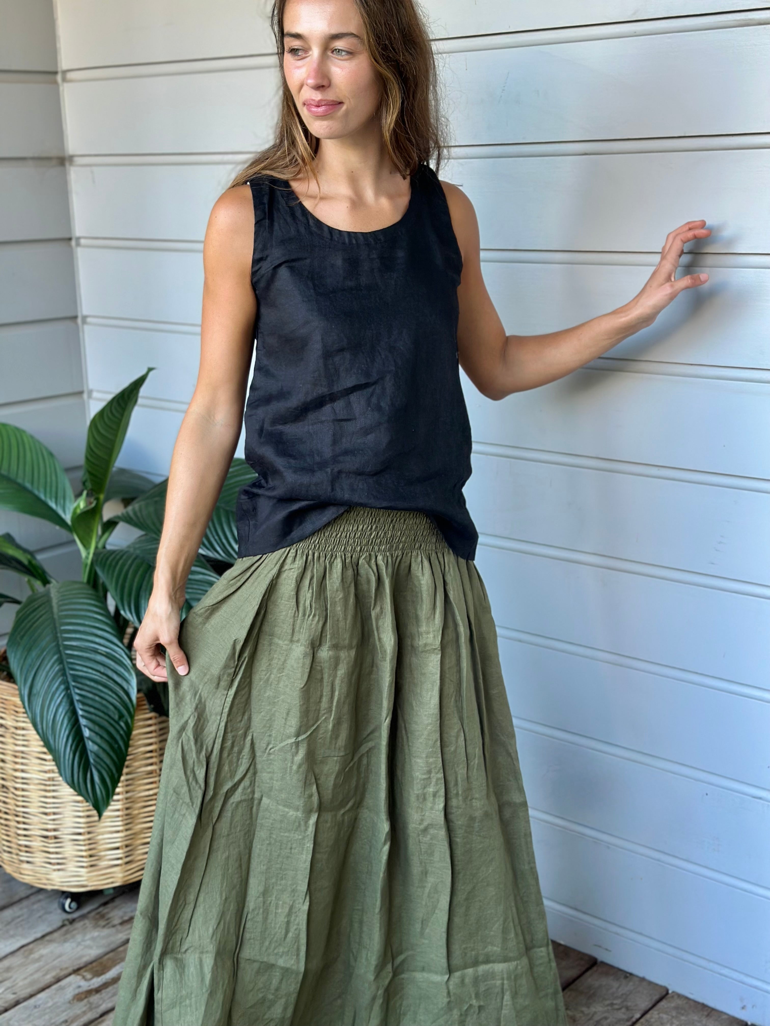 lulu skirt - army linen - Image 7