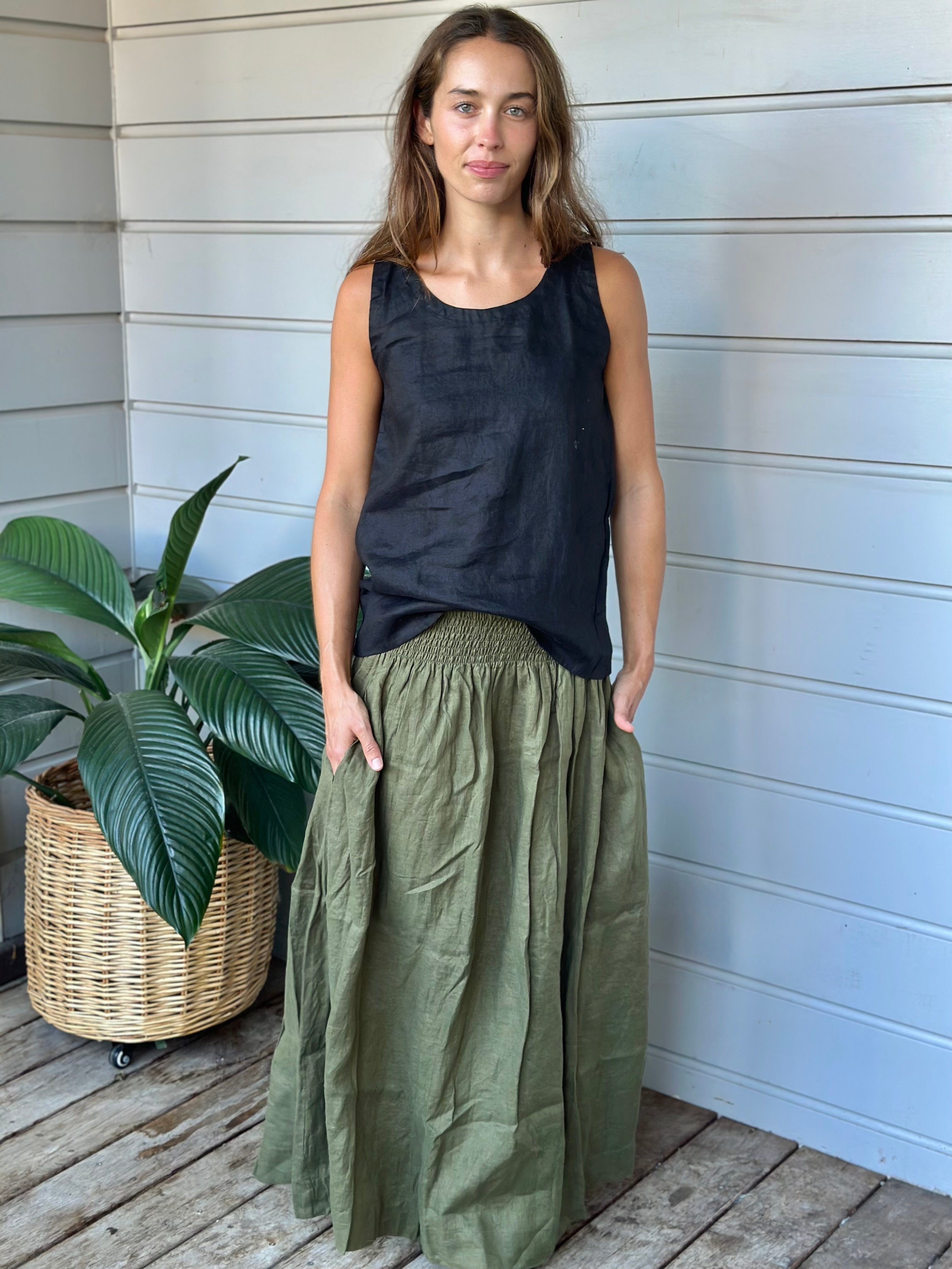 lulu skirt - army linen - Image 6