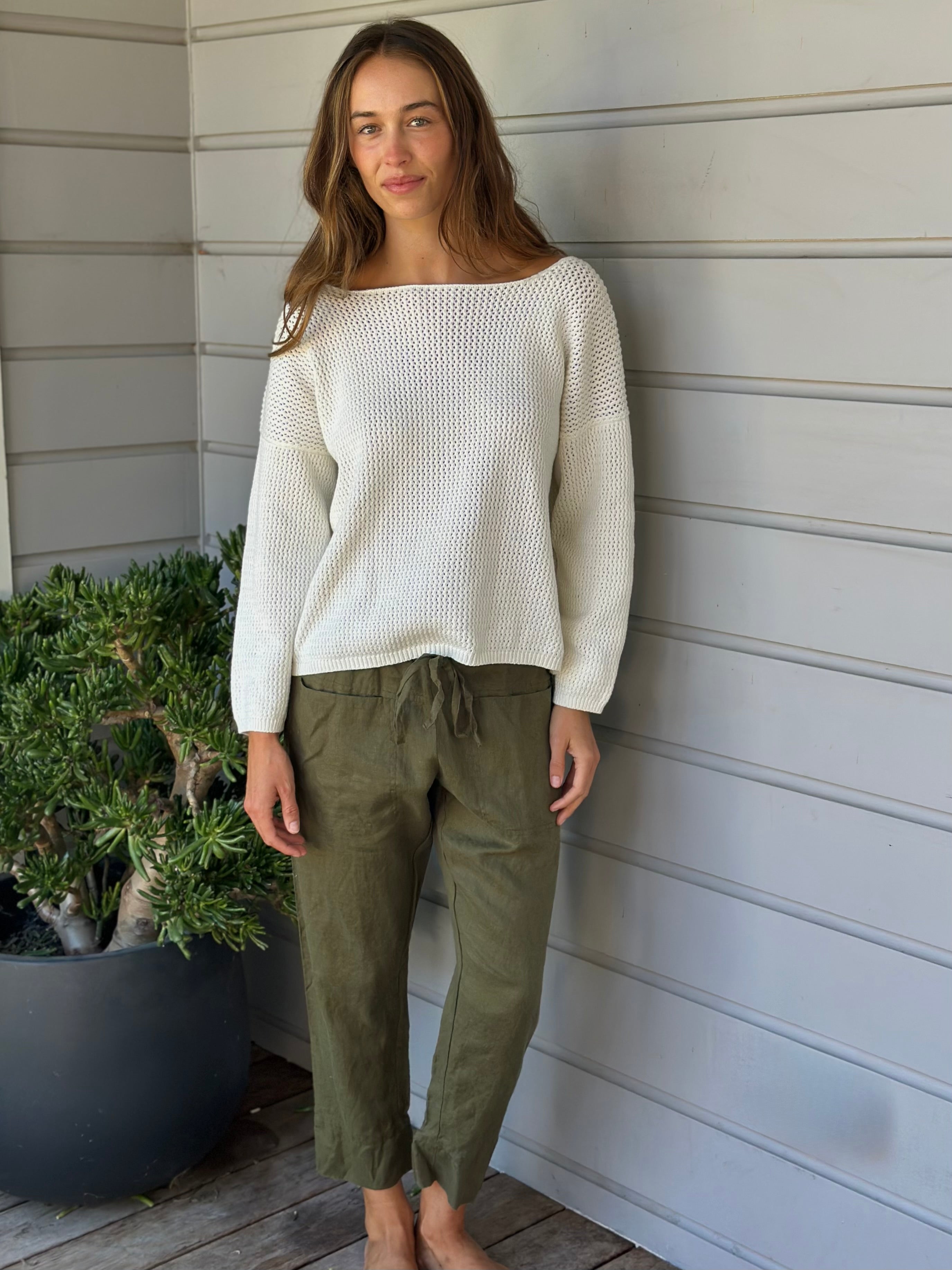 darcy pants - army linen - Image 2