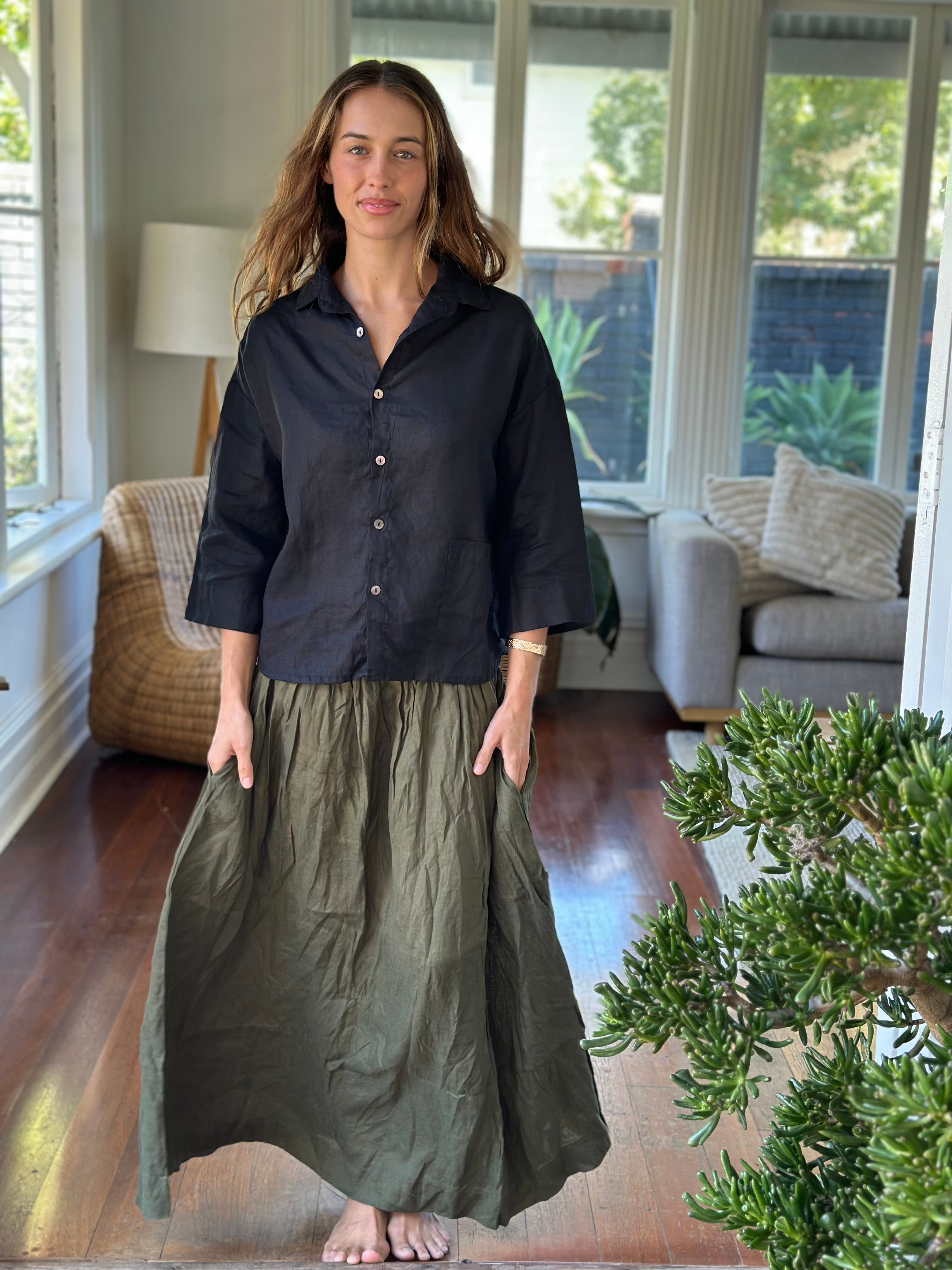 lulu skirt - army linen - Image 3