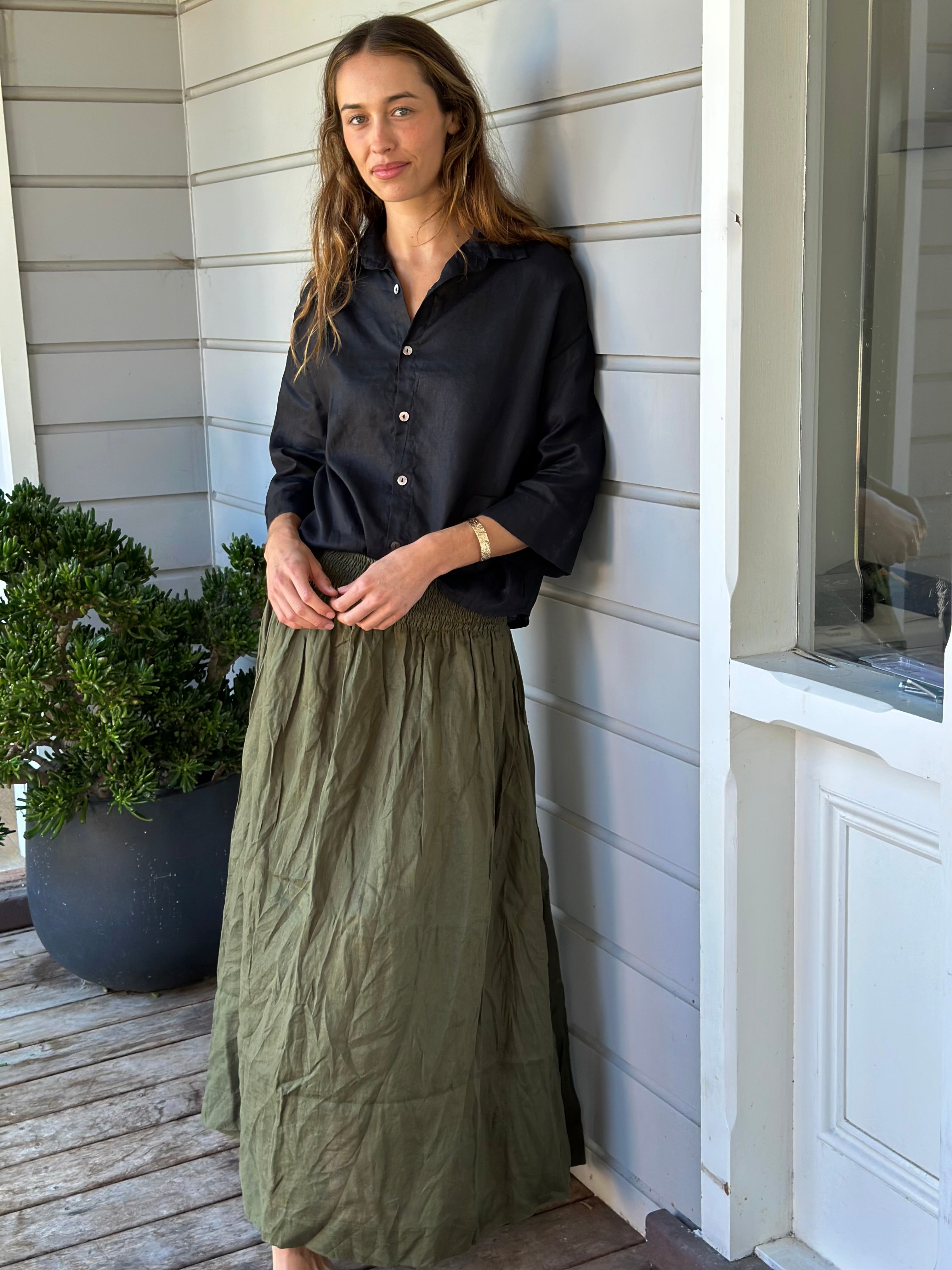 lulu skirt - army linen