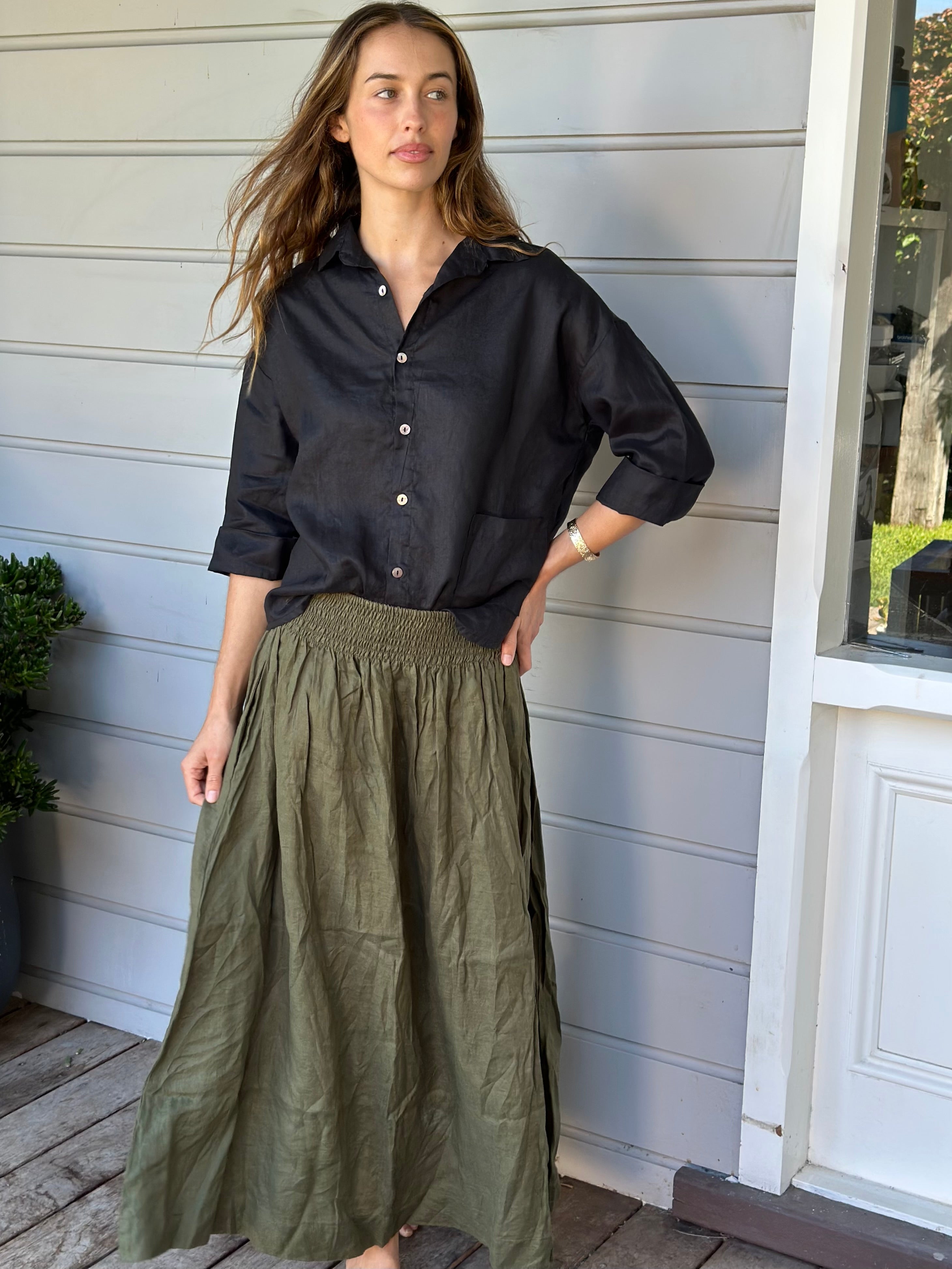 lulu skirt - army linen - Image 2