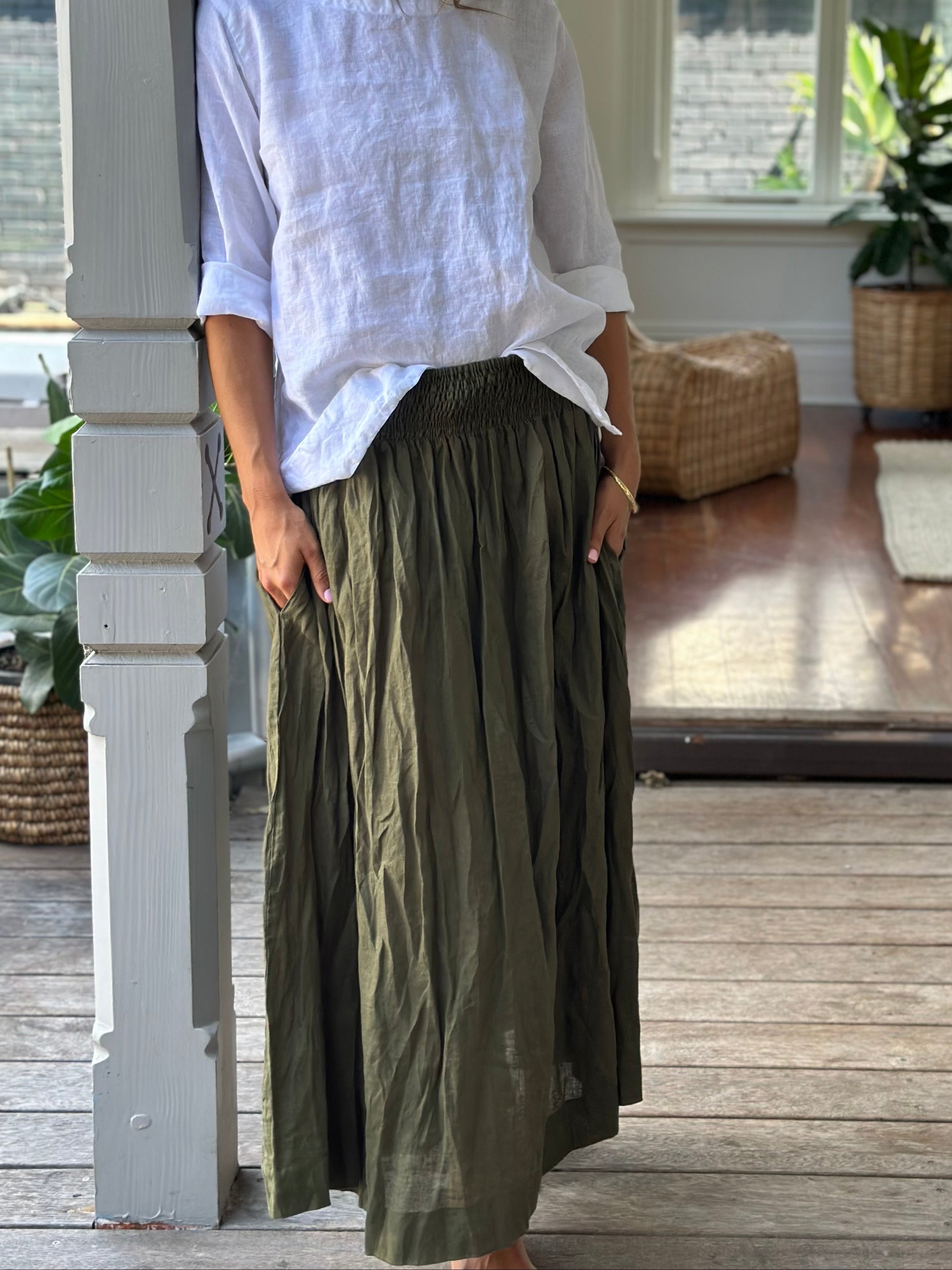 lulu skirt - army linen - Image 4